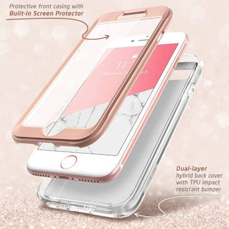 i-Blason Cosmo iPhone SE 2020 Slim Case & Screen Protector - Marble