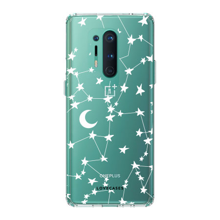 LoveCases OnePlus 8 Pro Gel Case - White Stars And Moons