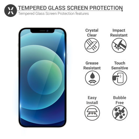 Olixar iPhone 12 Tempered Glass Screen Protector - Clear