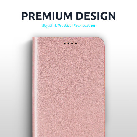 Olixar Leather-Style iPhone 12 Pro Mirror Stand Case - Rose Gold