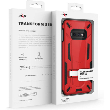 Zizo Transform Series Samsung Galaxy S10e Case - Red / Black
