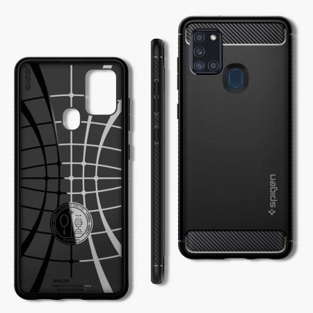 Spigen Rugged Armor Samsung Galaxy A21s Case - Matte Black