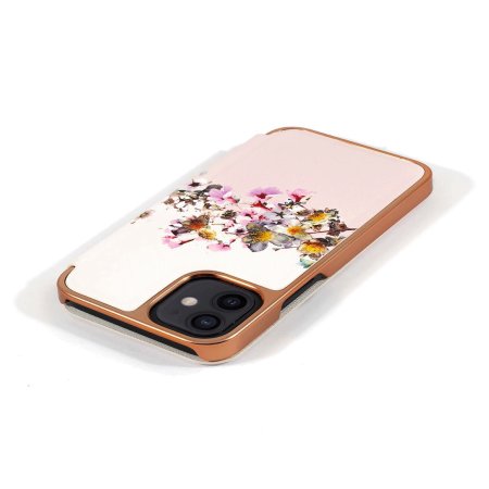 Ted Baker Jasmine iPhone 12 mini Anti-Shock Folio Case - Rose Gold