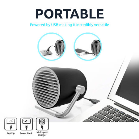 Olixar Cyclone Dual Speed Portable USB Desk Fan With Touch Controls