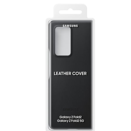 Official Samsung Galaxy Z Fold 2 5G Genuine Leather Cover Case - Black