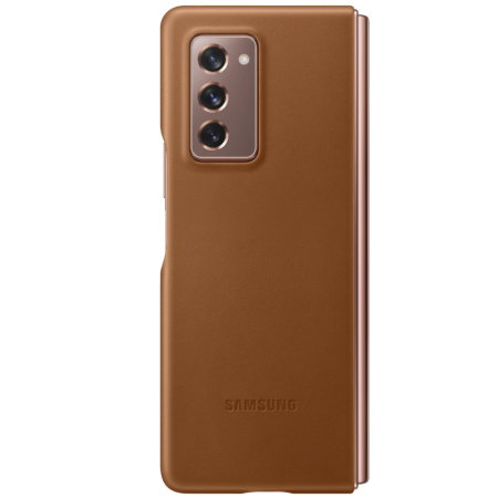 Official Samsung Galaxy Z Fold 2 5G Genuine Leather Cover Case - Brown