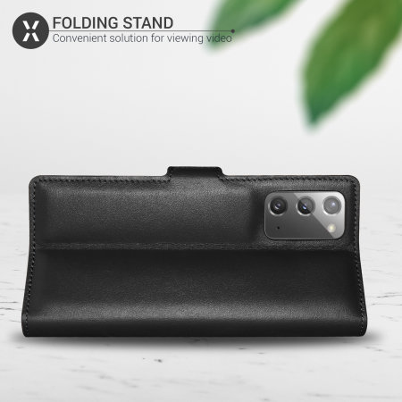 Olixar Genuine Leather Samsung Galaxy Note 20 Wallet Case - Black