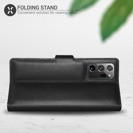 Olixar Genuine Leather Samsung Galaxy Note 20 Ultra Wallet Case Black