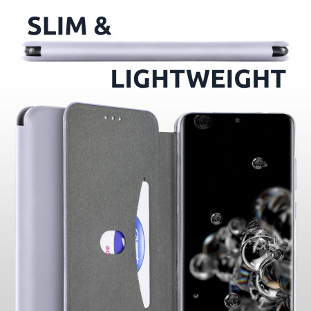 Olixar Soft Silicone iPhone 12 Pro Wallet Case - Light Purple
