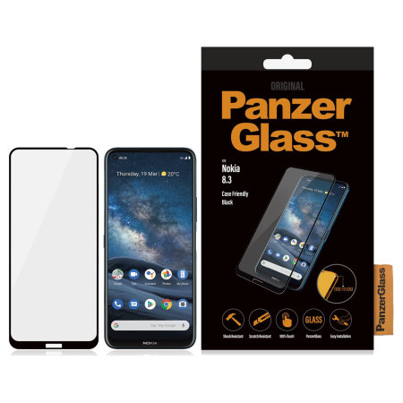 PanzerGlass Nokia 8.3 Case Friendly Glass Screen Protector - Black