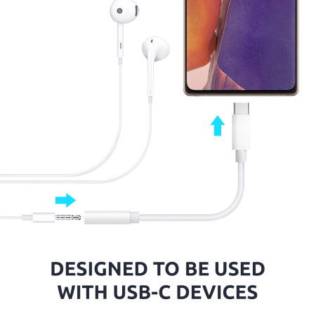 Olixar USB-C To 3.5mm Audio Headphone Adapter - White