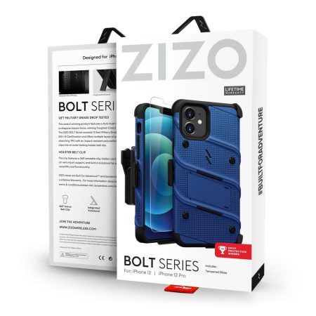 Zizo Bolt Series iPhone 12 Pro Max Tough Case - Blue