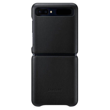 Official Samsung Galaxy Z Flip 5G Genuine Leather Cover Case - Black