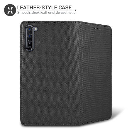Oppo Find X2 Lite Leather Style Wallet Stand Case - Black