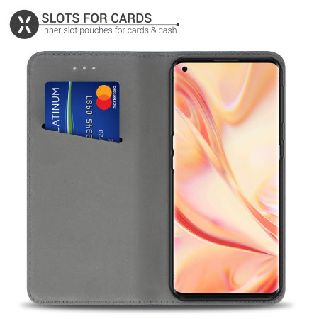 Oppo Find X2 Pro Leather Style Wallet Stand Case - Black