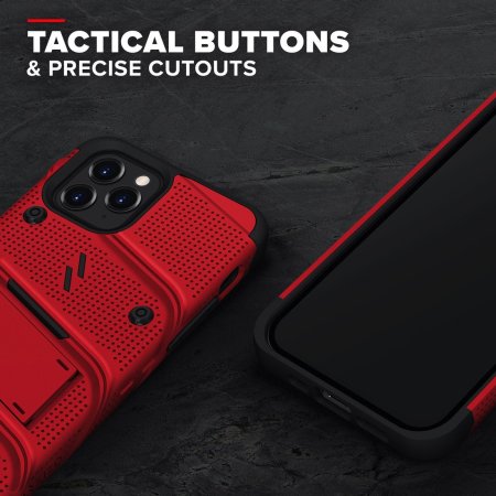 Zizo Bolt Series iPhone 12 Pro Tough Case - Red