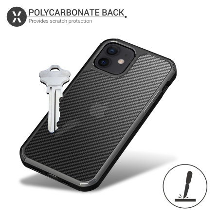 Olixar ExoShield Carbon iPhone 12 mini Bumper Case - Black