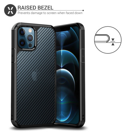 Olixar ExoShield Carbon iPhone 12 Pro Max Bumper Case - Black