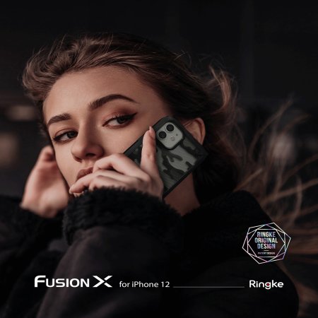 Ringke Fusion X Design iPhone 12 Case - Camo Black