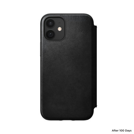 Nomad iPhone 12 mini Rugged Folio Protective Leather Case - Black