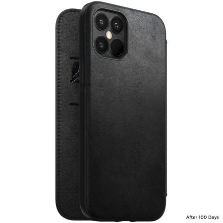 Nomad iPhone 12 Pro Max Rugged Folio Protective Leather Case - Black