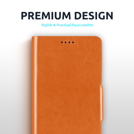 Olixar Samsung Galaxy A42 5G Genuine Leather Wallet Stand Case - Brown