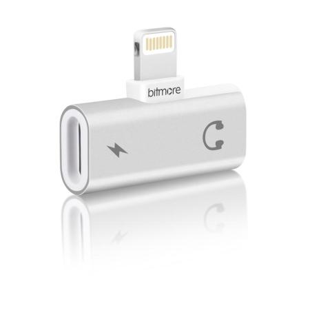 Bitmore Silver 2 in 1 Lightning Splitter - for iPhone / iPad