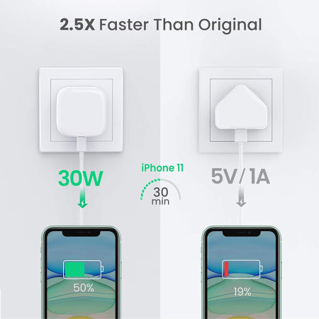 thumbnail image 2 of Cooligg 20W USB-C Fast Wall Charger – PD Adapter For IPhone 12 Pro Max/Mini – Includes 3ft Cable 2 of 3