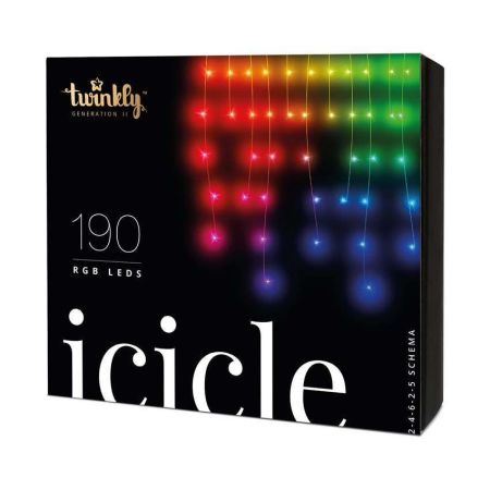Twinkly Icicle Smart 190 LED lights RGB Edition Gen II & EU Adapter