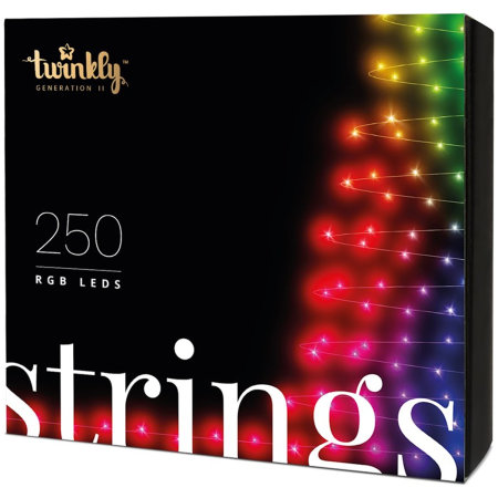 Twinkly 250 LED Smart Christmas String Lights Gen II - W / US Adapter