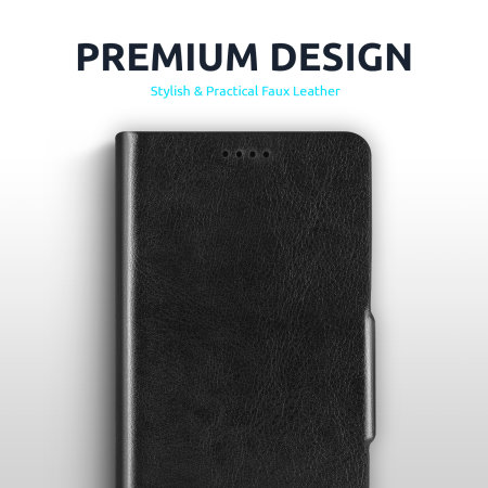 Olixar Leather-Style Motorola Moto G 5G Plus Wallet Stand Case - Black
