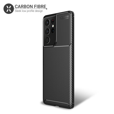 Olixar Carbon Fibre Black Protective Case - For Samsung Galaxy S21 Ultra