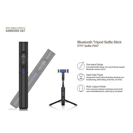 Downtown Blaast op Onrecht Official Samsung Remote Control Bluetooth Extendable Selfie Stick and Tripod