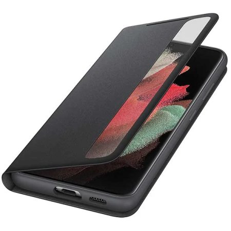 Official Samsung Clear View Black Cover Case - For Samsung Galaxy S21 Ultra