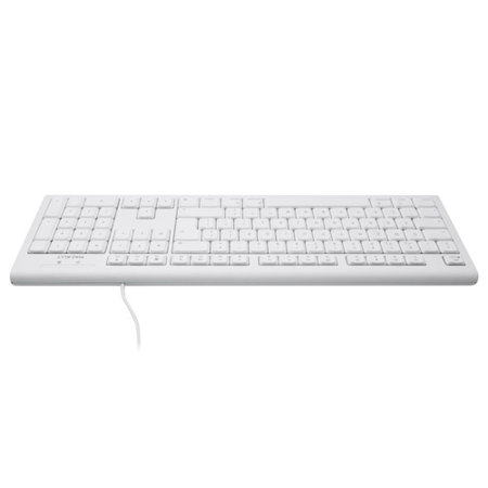 Macally QKey Extended USB Wired Keyboard For Mac & PC - White
