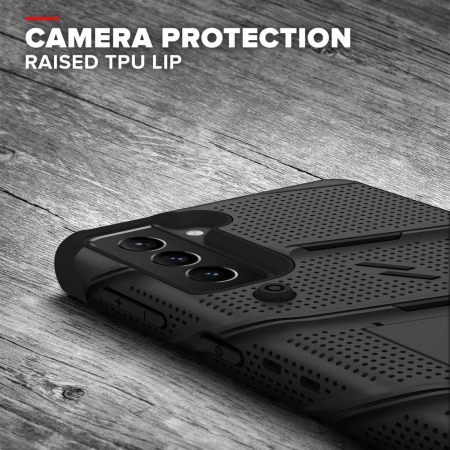 Zizo Bolt Samsung Galaxy S21 Plus Tough Case & Screen Protector- Black
