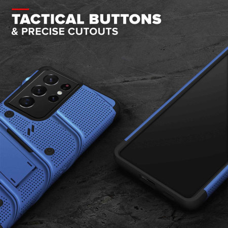 Zizo Bolt Blue Tough Case And Screen Protector - For Samsung Galaxy S21 Ultra