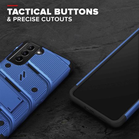 Zizo Bolt Samsung Galaxy S21 Tough Case & Screen Protector - Blue