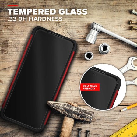Zizo Bolt Samsung Galaxy S21 Tough Case & Screen Protector - Red
