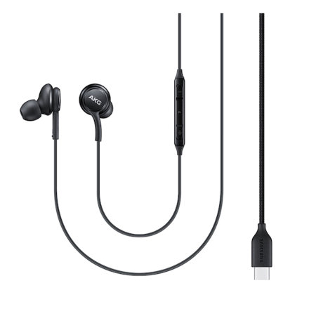 Official Samsung Black Tuned by AKG USB-C Wired Earphones with Microphone - For Samsung Galaxy S21