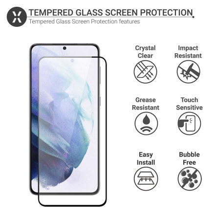 Olixar Samsung S21 Glass Screen Protector & 2 Pack Camera Protectors