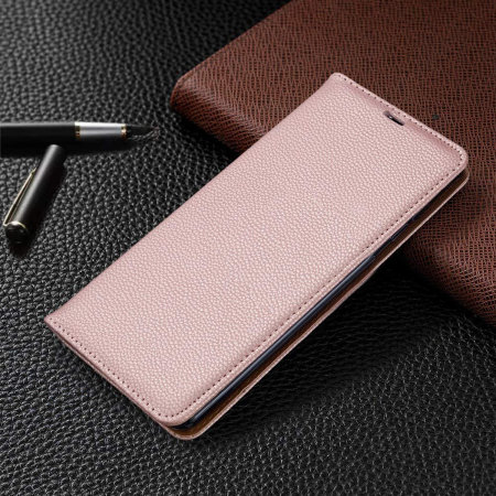 Samsung Galaxy A12 Leather-Style Wallet Stand Case - Pink