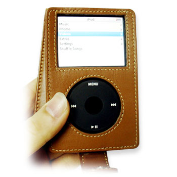 PDair Leather Flip Case Caramel iPod Video iPod Classic