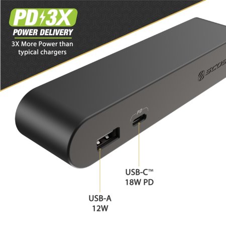Scosche BaseLynx 18W PD USB-C & USB-A Dual Charging Ports EndCap