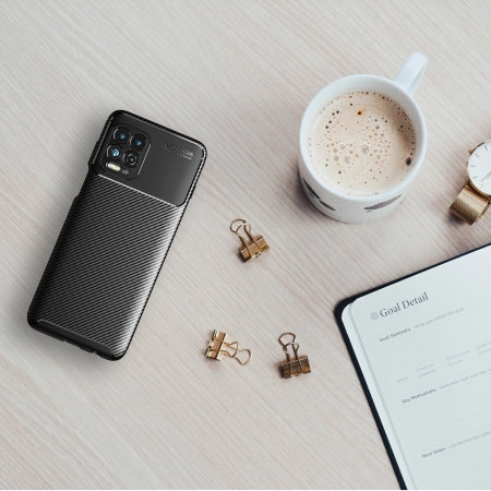 Olixar Carbon Fibre Motorola Edge S Protective Case - Black