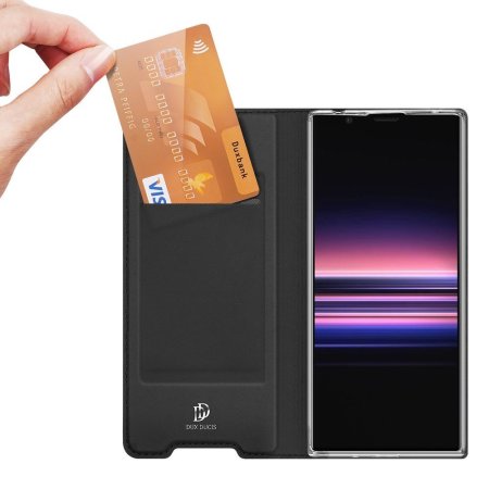 Dux Ducis Sony Xperia 1 II Leather-Style Wallet Case - Black