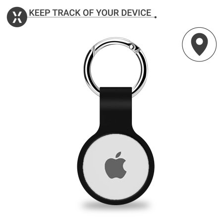 Olixar Apple AirTags Silicone Protective Keyring 2 Pack - Black