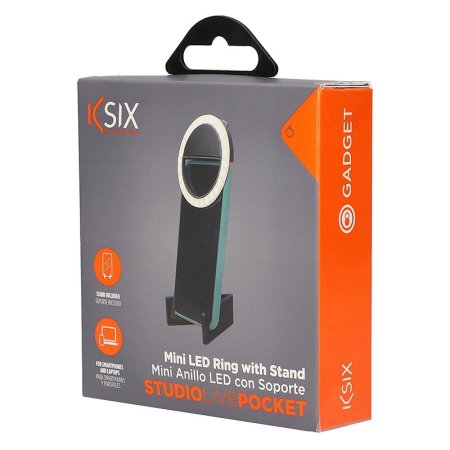 Ksix Studio Live Pocket Ring Light With Stand - Black
