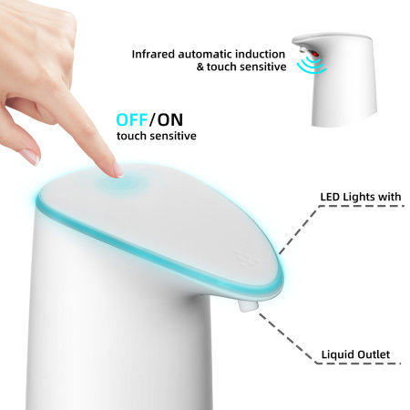 XO Automatic Touch Free Soap Dispenser - 0.45L - White