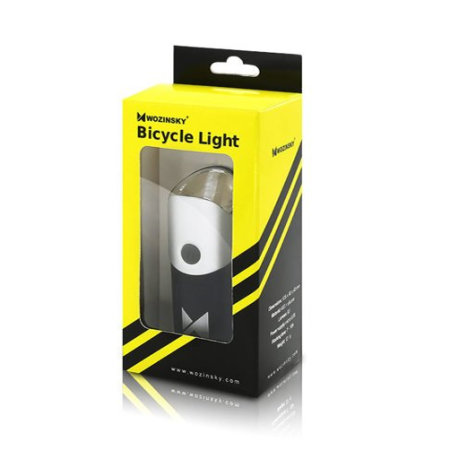 Wozinsky USB-A Charged Front Bike Torch With 3 Light Settings  - Silver